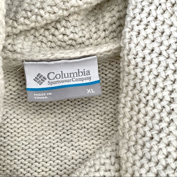 Columbia Cowl Neck Sweater With Drawstrings Oatmeal Color Size XL Fits Like L - Picture 6 of 7